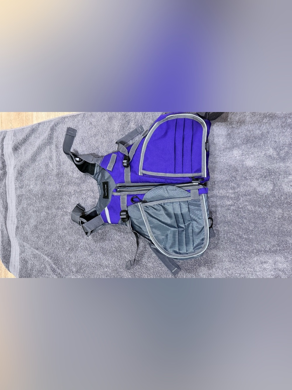 Women's Purple and Gray Utility Belt Bag - Compact Hands-Free Carry